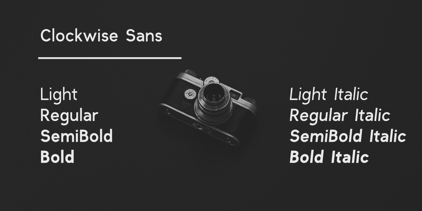 Ejemplo de fuente Clockwise Bold Italic